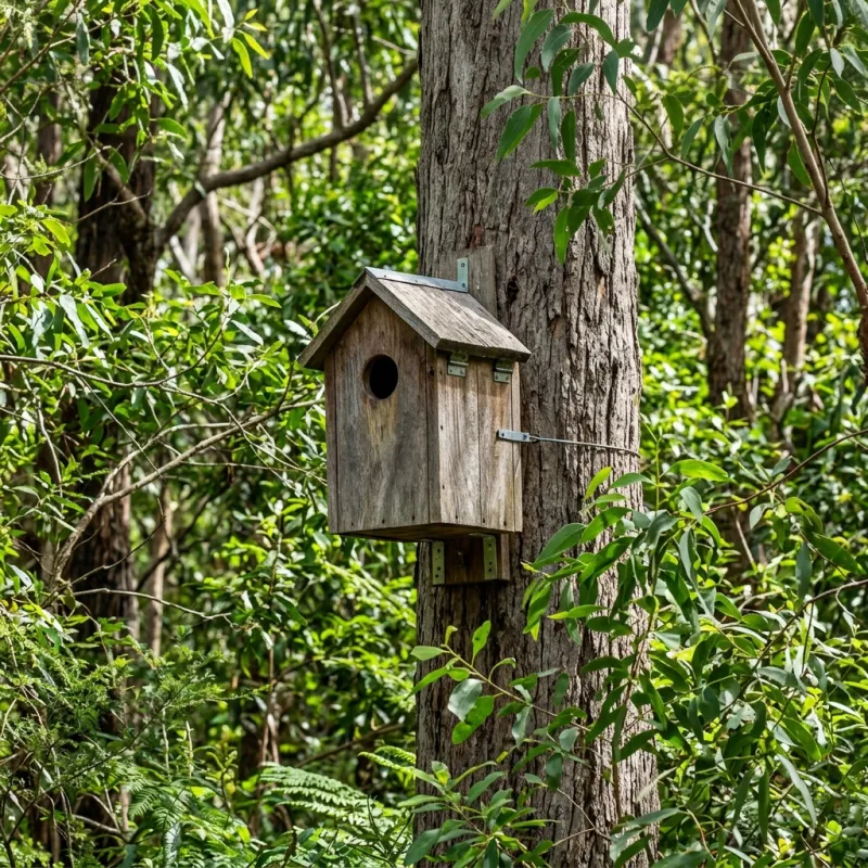 Animal nesting box installed as a humane alternative to a Whittlesea roof cavity